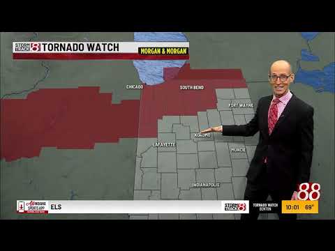 Tornado warnings in northern Indiana and Illinois on night of March 10, 2026