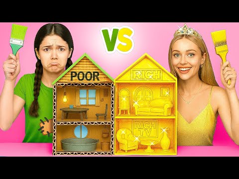 💵 HOW TO MAKE A HOUSE WITH CARDBOARD 💝 1-star vs 5-star Crafts With Paper by YayTime!