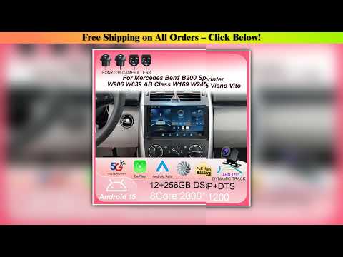 Android 15 9'' For Mercedes Benz B200 Sprinter W906 W639 AB Class W169 W245 Viano Vito Car Radio
