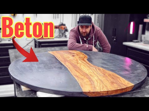 So habe ich einen Tisch aus Holz und Beton gebaut!