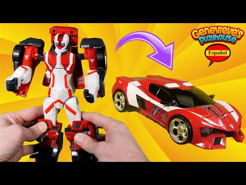 ¡Aprenda nombres de vehículos con robots transformadores para niños!