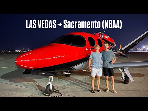 Flying a Cirrus Private Jet from Las Vegas to California! (NBAA)