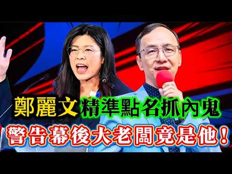 鄭麗文精準點名抓內鬼,警告幕後大老闆竟是他!#鄭麗文