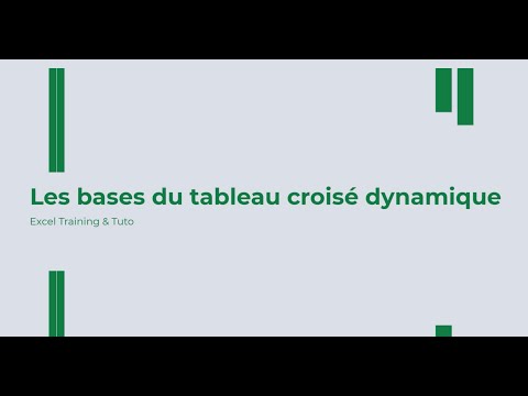 Les bases du tableau croisé dynamique