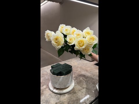 快閃插花48-白綠色系清爽盆花