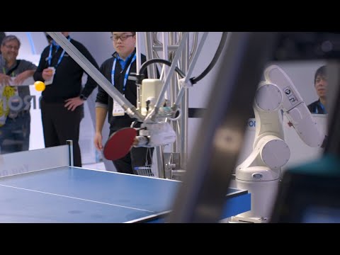 Ping-pong playing robot vs human