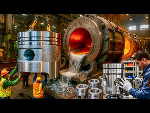 Massive Engine Piston Manufacturing Process | Foundry Casting and Precision Machining
