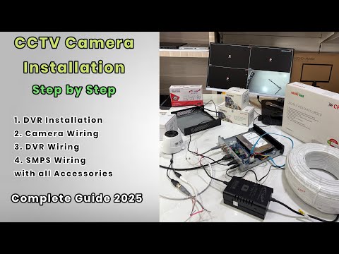 CCTV Camera Installation Complete Process | DVR Installation | Camera, DVR Wiring with BNC, DC Cable
