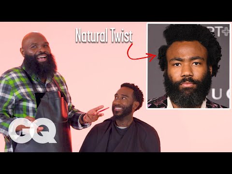 Childish Gambino's Natural Hair with a Part Haircut Recreated by a Master Barber | GQ