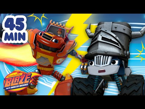 45 minutos de Blaze contra los robots de Crusher | Blaze y los Monster Machines
