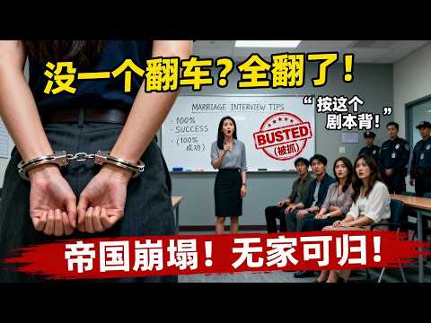她用18年打造"假结婚帝国"，FBI用18个月将其摧毁！华人婚介所老板亲手培训客户背"恩爱台词"，殊不知助手全程录音！被捕时还在炫耀"两百多对没一个翻车"——探员：你说得对，今天全翻了。