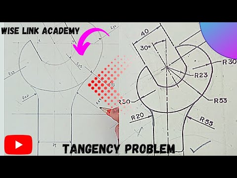 How to construct a spanner (TECHNICAL DRAWING) Tangent problem 3 engineering drawing 👌