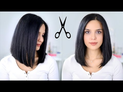 LONG BOB HAIRCUT! How to Cut Your Own Hair at Home 💇🏻♀️