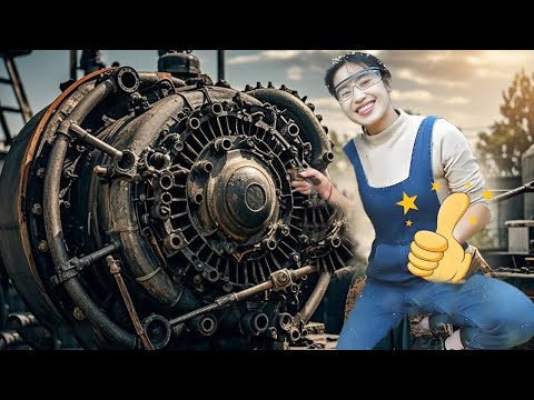 💡天才女孩背回巨大的柴油机修复,满是淤泥和油渍,2天时间修复如初!Genius girl repaired a huge diesel engine!|林果儿