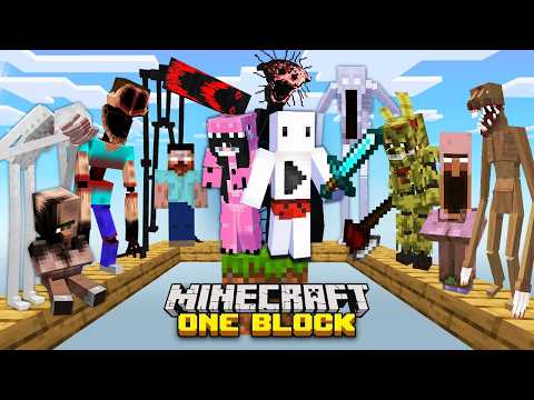 Ich habe 100 TAGE auf einem HORROR ONE BLOCK mit meiner GIRL in Minecraft Hardcore überlebt 😱👾