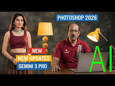 Adobe photoshop 2026 with Gemini 3 pro AI in tamil language.