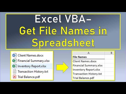 Excel VBA Get File Names in Spreadsheet