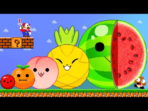 Mario vs SUIKA: Can Mario Escapes From SUIKA Water Melon Challenge Game? | ADN MARIO GAME