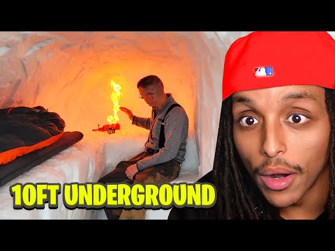 He Built An Underground Snow Cave To Endure The Snowstorm...