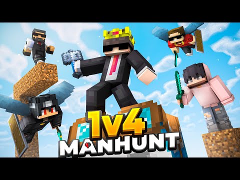Minecraft Manhunt Speedrunner vs 4 Hunters
