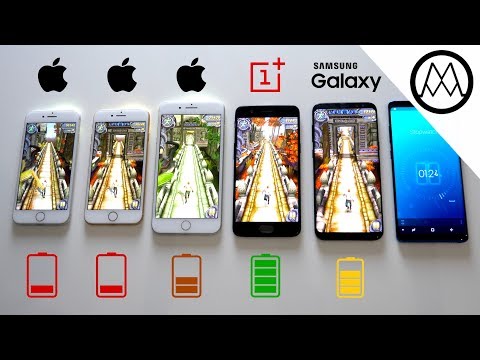 iPhone 8 vs Galaxy S8 vs Oneplus 5 - Battery Life Drain Test