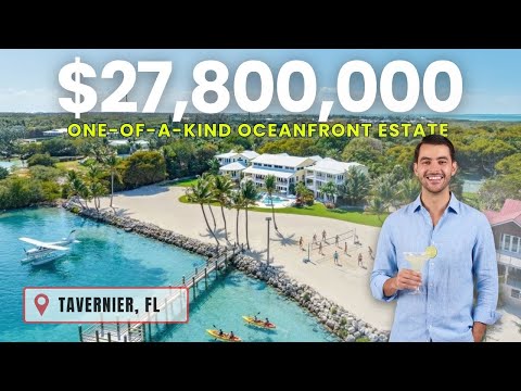 Ultimate $27.8M Florida Keys Luxury OCEANFRONT Home with TENNIS COURT & GYM! Family Compound!