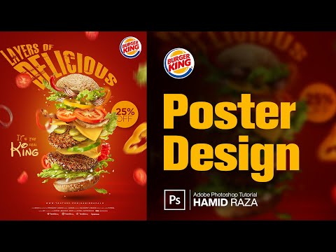 Burger Ad Poster | Burger Restaurant Advertising Poster/Flyer Design - Photoshop Tutorial