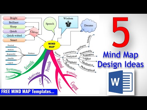 5 Mind Map Design Ideas in MS Word - Mind Map Word Template - Mind Map in Word Document