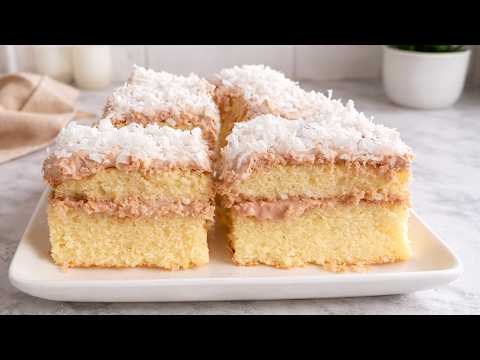 Easy Coconut Cake Recipe! Soft and Moist! Small cake recipe to make at home!