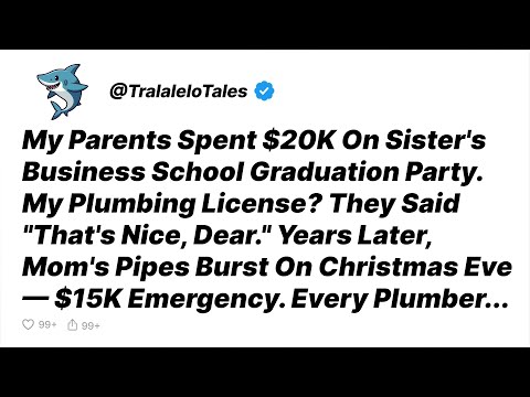 Parents Threw A $20K Party For Sister's Graduation and Mocked Me For Being Plumber - Reddit Stories