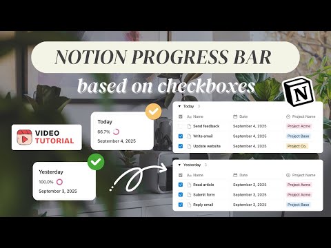 Create Notion Progress Bar (with formula) Based on Checkboxes | Best Relation Tutorial For Beginners