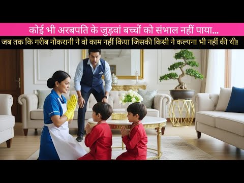 अरबपति के जुड़वाँ बच्चे शरारती — तब गरीब नौकरानी ने ऐसा किया कि सब दंग रह गए!