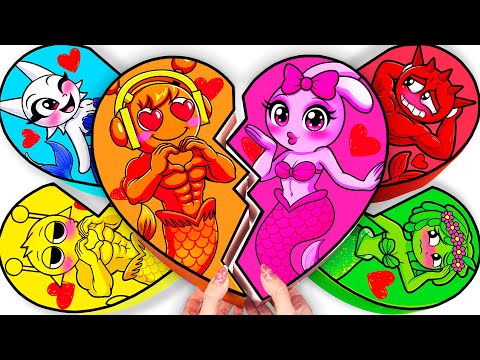 💖Paper DIY💖 Incredibox COUPLE Love SPRUNKI MERMAID SUS MOD Blind Box Unboxing | How To Make | ASMR