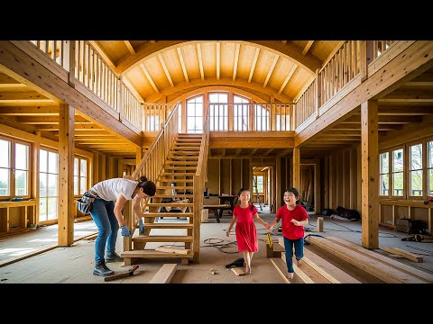 Talented single mother and her two daughters built a luxurious villa in the forest in just 120 days