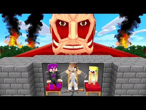 ماين كرافت : التحول والهروب من هجوم العملاقة مع سمسمة مراتي دمرو القرية 💪😱