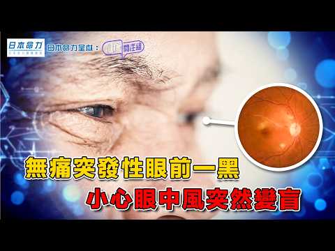 無痛突發性眼前一黑 小心眼中風突然變盲 ｜ 日本命力呈獻: 健康關注組 ｜ EP523 ｜ 眼中風 ｜ 視網膜血管阻塞 ｜ 視網膜水腫 ｜ 黃斑出血 ｜ 敖嘉年 ｜ 朱智賢 ｜ HOY TV 77台