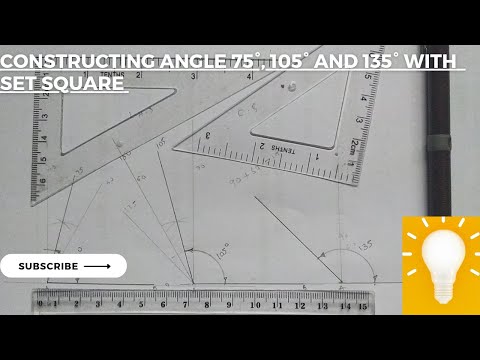 constructing angle 75° 105° and 135° using set square | engineering drawing | technical drawing