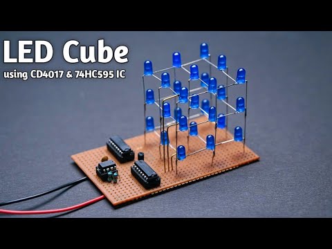 Make a LED Cube without Arduino 🚫 | using CD4017, 74HC595, NE555 IC