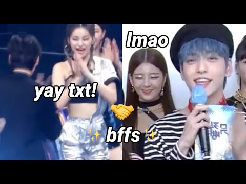 Itzy and TXT being besties for 8 mins