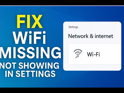 Fix WiFi Missing | Wifi Not Showing in Settings On Windows