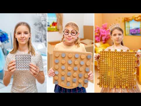 Rich vs Broke PRINCESS + MORE adventures for kids