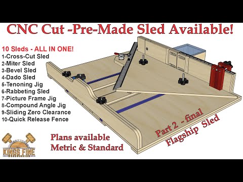 Multi-Function Crosscut - Miter - Dado - Bevel - Tenon Cutting - Picture Frame Table Saw Sled!