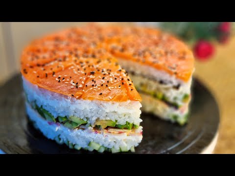 SUSHI cake or Lazy ROLLS. How to cook rice for rolls.