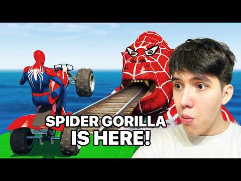 OH NOOOO! SPIDER GORILLA is HERE! Supers try to Compete Epic Stunt Race! KeFresH MULTIVERSE