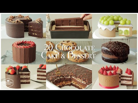 20가지 초콜릿 케이크 & 디저트 레시피 모음 | 20 Chocolate Cake & Dessert Recipe | 홈베이킹 영상 Home Baking Video | 브라우니,쿠키