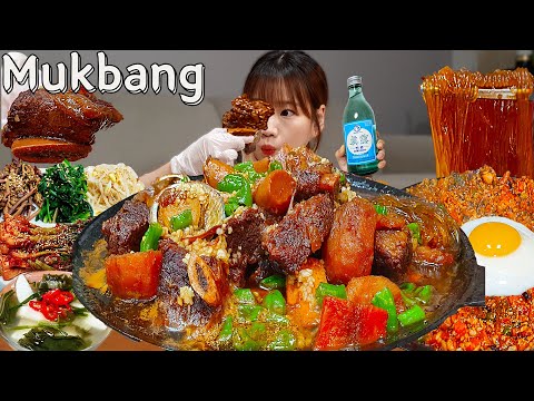 🍖직접만든 소갈비찜+전복토핑,소주,볶음밥 먹방😎 이게 바로 레전드 소갈비찜이다!! 한식 집밥 GALBIJJIM MUKBANG ASMR EATINGSHOW REALSOUND 요리
