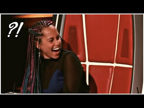 alicia keys being funny and cute (during the voice)