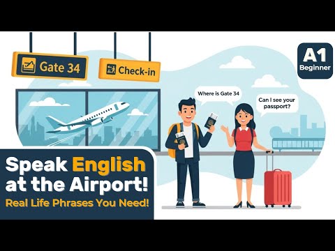 English in Daily Life – Speaking at the Airport | Real English Conversation for Beginners