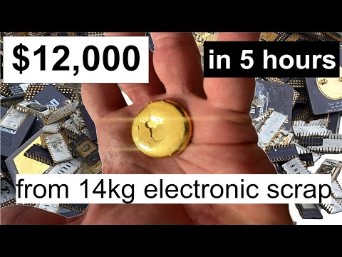 $12,000 worth of GOLD from 14kg Electronic Scrap in 5hrs