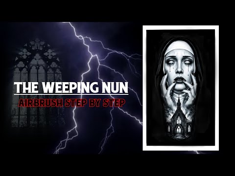 Airbrush step by step tutorial The Weeping Nun